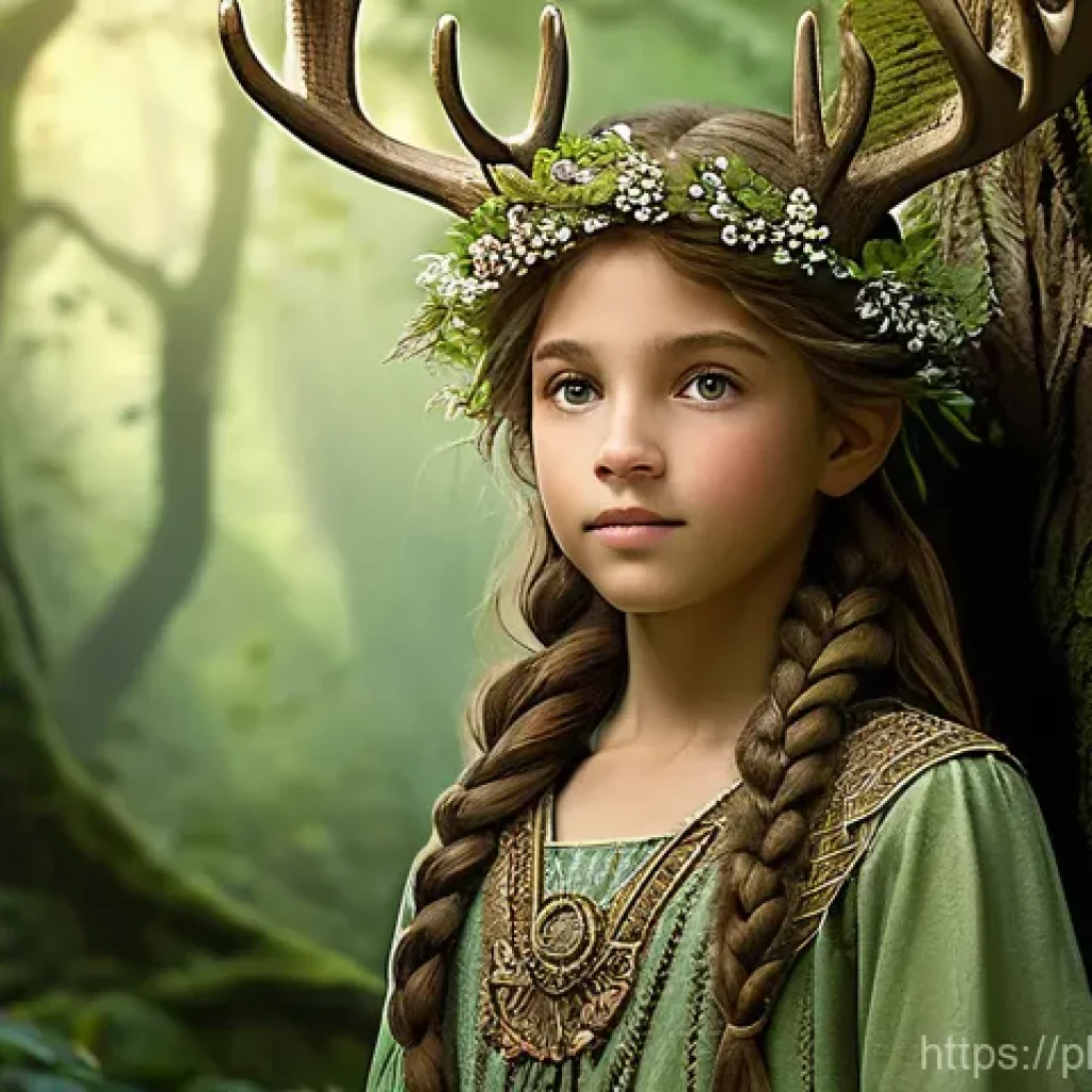 Transformer 모델의 데이터 저장 방식 - **Enchanted Forest Guardian**
"A highly detailed, whimsical illustration of a young female fores...