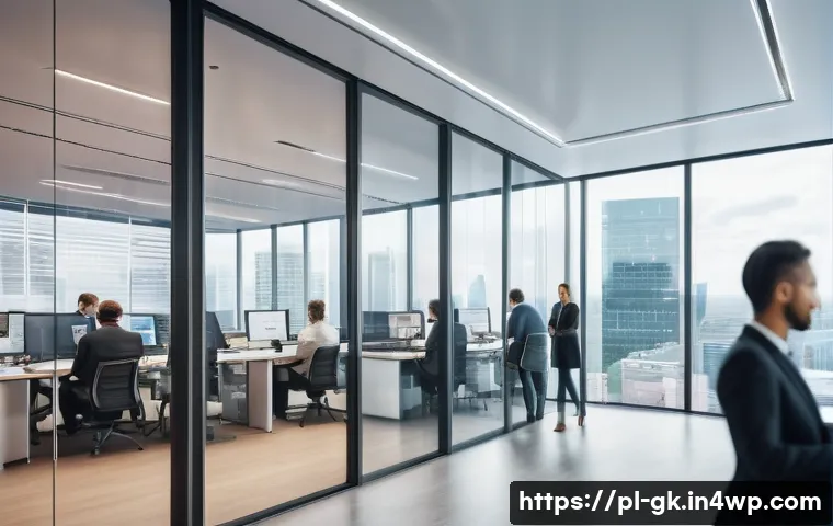 Transformer 모델의 윤리적 고려사항 - A modern data privacy concept illustration showing a diverse group of professionals in a sleek, high...